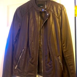 Brown leather jacket
